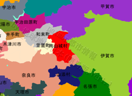 南山城村の位置を示す地図