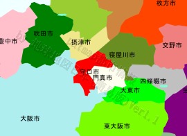 守口市の位置を示す地図