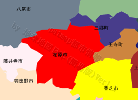 柏原市の位置を示す地図