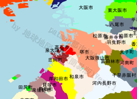 高石市の位置を示す地図