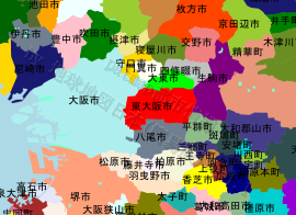 東大阪市の位置を示す地図