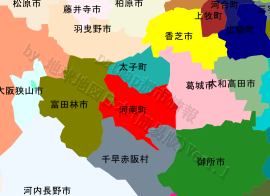 河南町の位置を示す地図