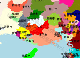三木市の位置を示す地図