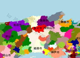 養父市の位置を示す地図