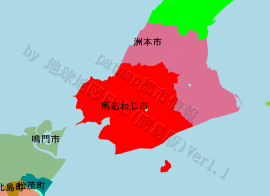南あわじ市の位置を示す地図