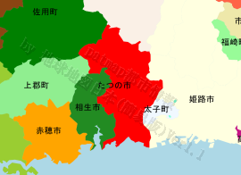 たつの市の位置を示す地図