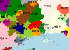 上郡町の位置を示す地図