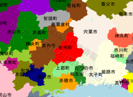 佐用町の位置を示す地図