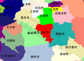 大和高田市の位置を示す地図