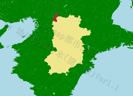 生駒市の位置を示す地図