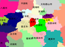 上牧町の位置を示す地図