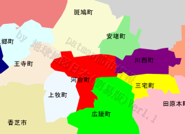 河合町の位置を示す地図