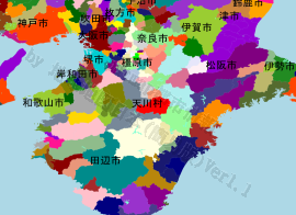 天川村の位置を示す地図