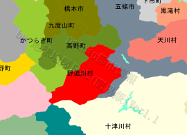 野迫川村の位置を示す地図