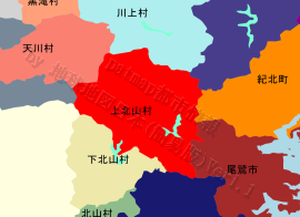 上北山村の位置を示す地図