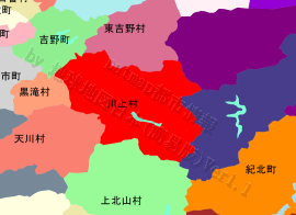 川上村の位置を示す地図