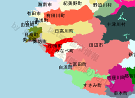 印南町の位置を示す地図