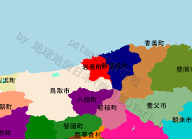 岩美町の位置を示す地図
