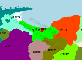 日吉津村の位置を示す地図