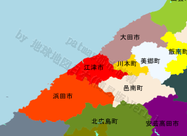 江津市の位置を示す地図
