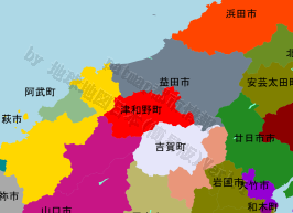 津和野町の位置を示す地図