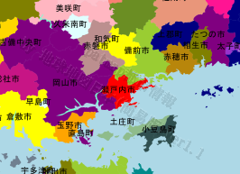 瀬戸内市の位置を示す地図