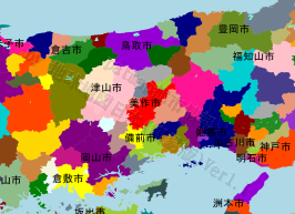 美作市の位置を示す地図