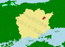 勝央町の位置を示す地図