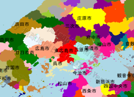 東広島市の位置を示す地図