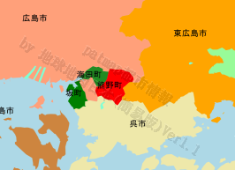 熊野町の位置を示す地図