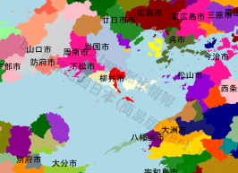 柳井市の位置を示す地図