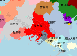 周南市の位置を示す地図