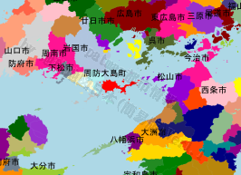 周防大島町の位置を示す地図