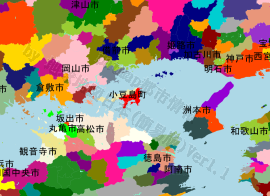 小豆島町の位置を示す地図
