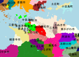 綾川町の位置を示す地図