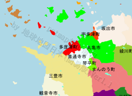 多度津町の位置を示す地図