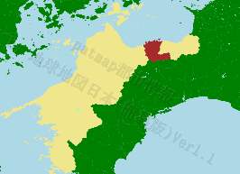 新居浜市の位置を示す地図