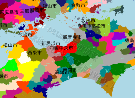 四国中央市の位置を示す地図