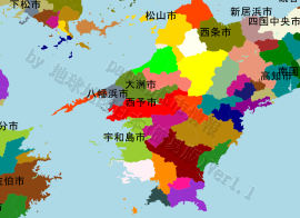 西予市の位置を示す地図