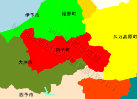 内子町の位置を示す地図
