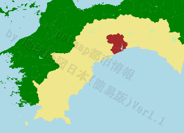 高知市の位置を示す地図