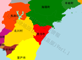 東洋町の位置を示す地図