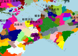 本山町の位置を示す地図