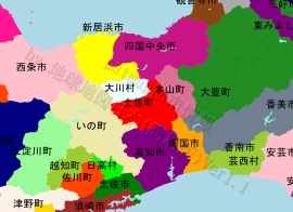 土佐町の位置を示す地図