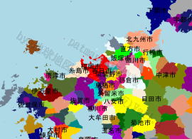 福岡市の位置を示す地図