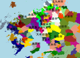 大川市の位置を示す地図
