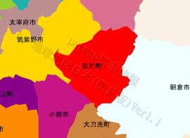 筑前町の位置を示す地図