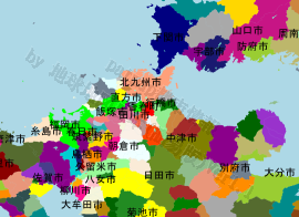 香春町の位置を示す地図