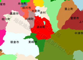 添田町の位置を示す地図