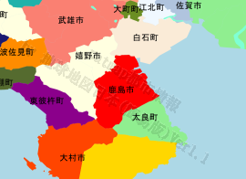 鹿島市の位置を示す地図